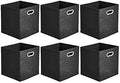 Amazon Basics Collapsible Cube Storage Bins, Space-Saving, Organizing Fabric Bins with Handles, 10.5" x 10.5" x 11", Black, 6-Pack by AmazonBasics