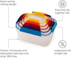 Joseph Joseph Nest Lock Plastic BPA Free Food Storage Container Set with Lockable Airtight Leakproof Lids, 10-Piece, Multi-Color - Image 3