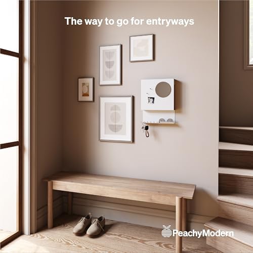 Key Holder Wall Mount and Mail Organizer - Hide Your Mail with a Modern and Minimal Look (White) - Image 6