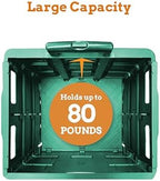 Inspired Living Ultra-Slim Rolling Collapsible Storage Pack-N-Roll Utility-carts, with Telescopic Handle, for Home, Garden, Shopping, Office, School use, Large, Motif Print - Image 3