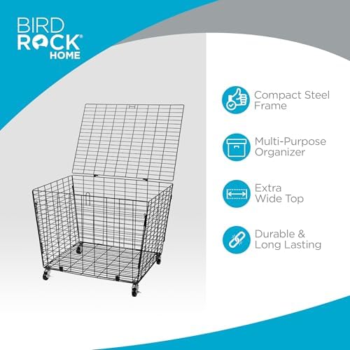 BIRDROCK HOME Sports Ball Basket Organizer with Wheels & Heavy Duty Casters - Ideal for Basketball, Football, Soccer, Baseball - Lockable Ball Storage Locker with Lid for Gym, Garage or Outdoor Use - Image 5
