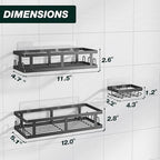 Youvip Shower Caddy, Black, Adhesive No Drill Bathroom Organizer - Image 2