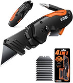 【4-in-1】 Multitool Folding Utility Knife Box Cutter, Navajas para Trabajo, Quick-Change Knife, 【Belt Clip】【Blade Storage】, Gifts for Fathers Dad Papa, Extra 10 SK5 Blades Included by VOTREKTOOLS