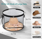AOODA Oversized Clear Hat Storage Bag, Holds up to 7 Caps Cowboy Hat Organizer for Closet, Wide Brims Hat Case with Carrying Handles (Grey) (Pack of 2) - Image 5