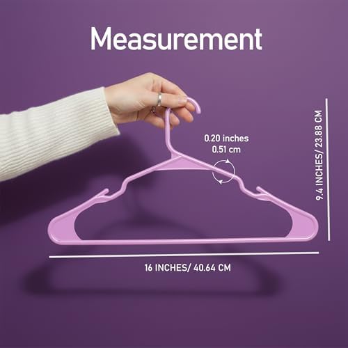 Utopia Home Plastic Hangers 50 Pack – Space Saving Clothes Hanger Pink | Durable & strong | Closet organizer & storage | Ideal for apartments, dorms & stocking stuffers - Image 2