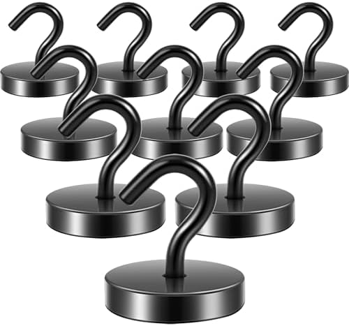 Neosmuk Magnetic Hooks Steel Tube Design for Cruise,130lb+ Black,10 Pack by Neosmuk