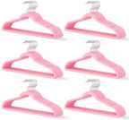 Pink Velvet Hangers 60 Pack, Slim Space Saving Suit Hangers for Closet Organizer, Rotating Silver Hook, Non Slip Clothes Felt Hanger Heavy Duty for Coat,Shirt, Pants, Camisole, Dress by MLKJHHI