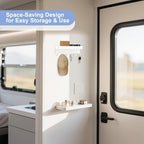 RELBRO Magnetic Key Holder for Fridge, Key Rack with Shelf, White - Image 2
