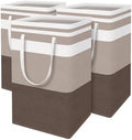 BlissTotes 3-Pack Laundry Basket, Collapsible Laundry Hamper, Khaki, 88L by BlissTotes