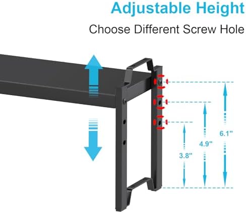 Narrow Expandable Cabinet Shelf Organizer 5.51" Width, Kitchen Counter Storage Shelves Spice Racks, Small Cupboard Countertop Tabletop Shelves Organizers, Expandable Adjustable Stackable, Load 30LBS - Image 3