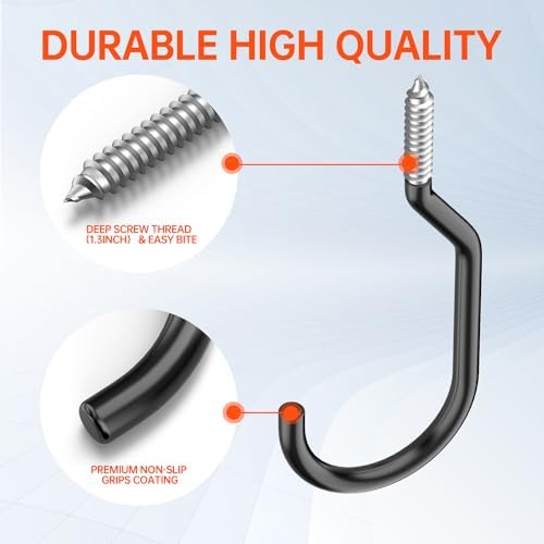GURADESIGN 16-Pack Heavy Duty Bike Hook, Loading Capacity 100 LBS, 6 inch, Bike Hooks for Garage Wall and Garage Ceiling - Image 3