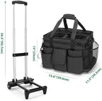 LoDrid Professional Rolling Cleaning Bag with Detachable Trolley, Black - Image 6