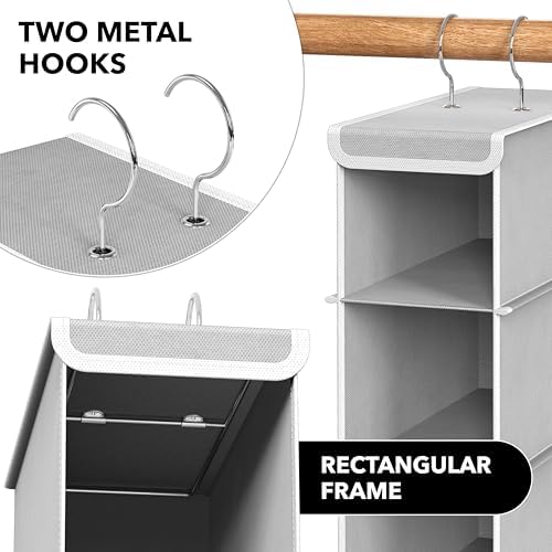 Simple Houseware 10 Shelves Closet Hanging Shoe Organizer, Gray | Dual Metal Hooks, Holds Up to 20 lbs, for Narrow Space - Image 5