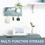 Rebee Vision Key Holder Wall Mount with Shelf for Entryway, Distressed Blue - Image 3