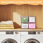 Vtopmart 2 Pack Dryer Sheet Holder and Laundry Pods Container,Clear Stackable Storage Drawers for Washing Powder, Scent Booster Beads, Color Catchers & Wool Balls, Ideal for Laundry Room Organization - Image 3