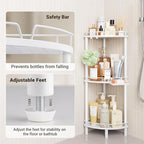 ELYKEN Corner Shower Caddy, 3 Tier Stainless Steel Shower Organizer, White - Image 5