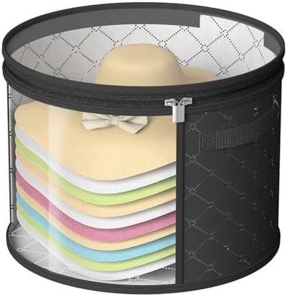 STARGAZ Hat Boxes For Women Storage - This Oversized Clear Hat Storage Bag can hold 9 hats,suitable for cowboy hats,suitable for travel and daily hat organizer for closet.(Black) by Unknown