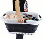 SAMMART 41L (10.8 gallon) Set of 2 Collapsible 3 Handled Plastic Laundry Basket-Foldable Pop Up Storage Container/Organizer-Space Saving Hamper/Basket (2, Black) - Image 7