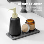 Razborci 2PCS Diatomite Quick Stone Drying Tray Mat For Bathroom & Kitchen Counter, Instant Dry Water Absorbent Drink Bar Coaster,Vanity Sink Caddy Organizer,Dish Soap Sponge Holders, Charcoal,8"x3.8" - Image 2