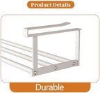Under-Shelf Expandable Shoe Rack Organizer, White Metal, 40-70cm Width Adjustable, Cabinet Storage for Closet (2 Pcs) - Image 5