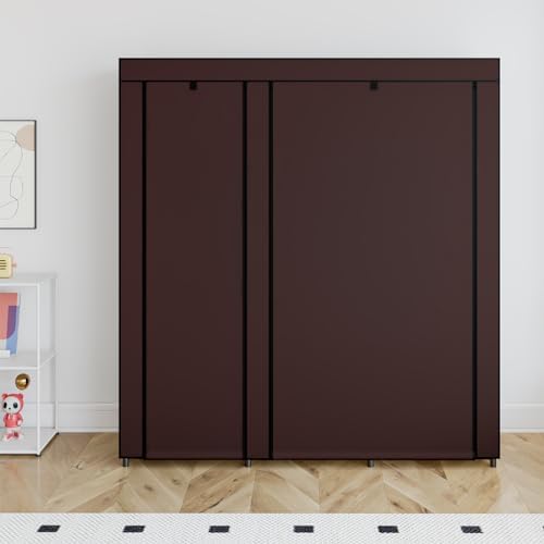 SORCEDAS Portable Closet Wardrobe with Hanging Rods Shelves Clothes Storage - Image 4