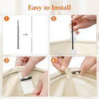 Lifewit Double Laundry Hamper with Lid, Removable Laundry Bags, White&Black - Image 3