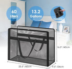 Blanket Storage Bags 4 Pack 60L Clothes Comforter Bedding Container Black - Image 2