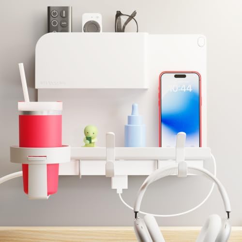 WallShelfie Bedside Wall Organizer & Dorm Decor for Dorm Room - White by Smallish