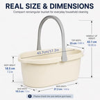 Haundry Compact Mop Bucket with Handle, Rectangular Cleaning Bucket and Caddy for Cleaning Supplies, 10L, White - Image 2