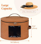 Lifewit Round Cowboy Hat Box for 7 Caps, 37L Hat Organizer Bag,Brown,1 Pack - Image 3