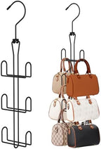 Purse Hanger 2 Pack,Purse Organizer for Closet,Rotatable Metal Bag Organizer,Purse Holder for Handbags,Belts,Scarves,Tote,Baseball Hats,Backpacks(Black) by Uilmart