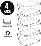 Clear Plastic Storage Bins for Kitchen Organization or Pantry Organizers and Storage, Freezer Fridge Organizer Storage Containers Bin for Organizing Refrigerator Medicine Closet Cabinet Organizers - Image 5
