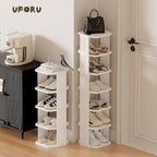 UFORU 6-Tier Small Vertical Shoe Rack,Plastic Shoe Organizer,Narrow Spaces - Image 2