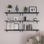 WOPITUES 24'' Long Floating Shelves for Wall Decor & Storage, Black - Image 6