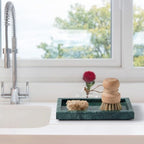 Natural Small Marble Vanity Tray, Luxury Stone Organizer for Bathroom & Kitchen | Holds Soap Dispenser, Jewelry, Perfume | Non-Resin, Non-Ceramic Décor - Image 4