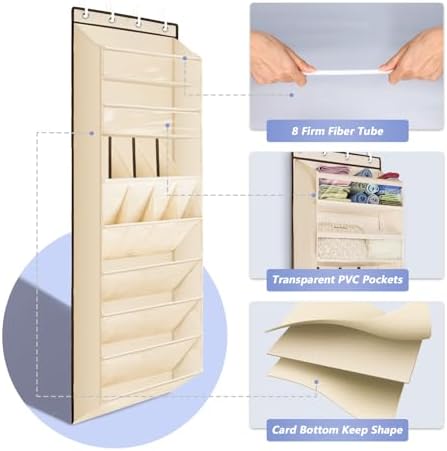 1 Pack Over The Door Shoe Organizer, 8 Shelves Hanging Shoe Organizers, - Image 3