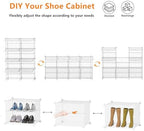 AWTATOS 8 Tiers Shoe Rack Organizer, 32 Pair Shoe Storage Cabinet, Clear - Image 6