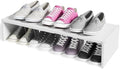Cidaziya Expandable 1 Tier Shoe Rack for Shoe Cabinet, 1 Tier Stackable White Shoe Shelf Organizer for Closet, Sturdy Metal and Wood Structure, Hold 4-6 Pairs of Shoes by Cidaziya