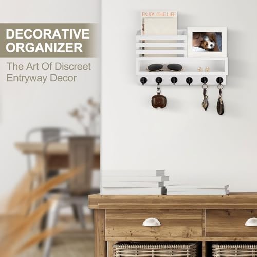 Key and Mail Holder Wall Mount, Key Holder with Long Storage Box - Image 4