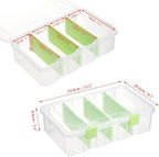BTSKY Clear Plastic Dividing Storage Box with 4 Compartments Sewing Box - Image 3