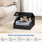 AOODA Sturdy Hat Storage for Baseball Caps, Holds up to 24 Caps Clear Hat Organizer for Closet, Bedroom, Wide Hat Box with Cardboard (Pure black) - Image 7