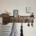 Coat Rack with Shelf Wall Mounted with Storage (Choose Your Length) Towel Rack Entryway Organizer Key Hooks (36" L (9 Hooks)) - Image 3