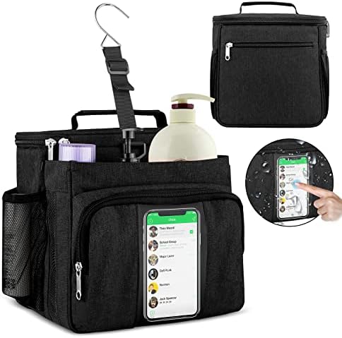 Bukere Shower Caddy Tote Bag, Portable Shower Caddy for College Dorm Travel, Separate Compartment, Large Capacity, Quick Dry Mesh Base, Hanging Toiletry Bath Bag for Student, Gym, Camp, Women Men by Bukere