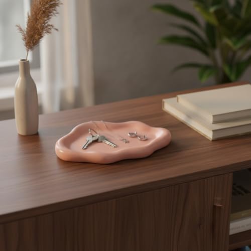 Home Organizers & Minimalists: Ceramic Cloud Catchall Tray for Keys, Jewelry, and Coins – Decorative Entryway or Dresser Dish, Approx. 7.1-7.4 in Diameter (1 Piece) - Image 3