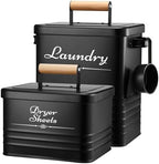 Farmhouse Metal Laundry Detergent Pod Container With Dryer Sheet Holder by CRULEEN