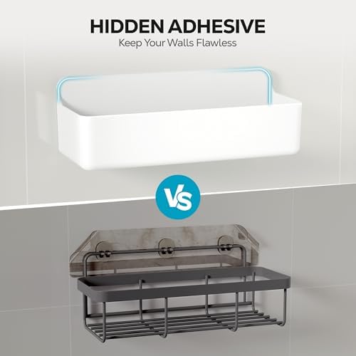 Nieifi Adhesive Shower Shelves, White, 3 Pieces - Image 5