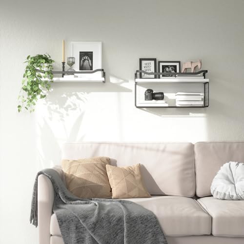 WOPITUES Bathroom Shelves Over Toilet with Protective Metal Guardrail - Image 6