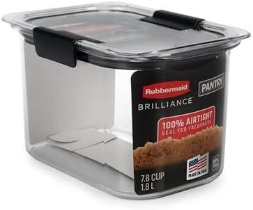 Rubbermaid Brilliance Pantry Airtight Food Storage Container, BPA-Free 7.8 Cup, Ideal for Brown Sugar - Efficient, Leak-Proof and Dishwasher-safe by Unknown
