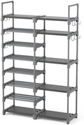 ROJASOP Shoe Rack, Shoe Storage Organizer for Closet Entryway Garage Bedroom, 8 Tier Tall Metal Shoe Shelf for 26-32 Pairs Boots & Shoes, Adjustable Shoe Stand for Small Space by ROJASOP