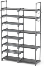 ROJASOP Shoe Rack, Shoe Storage Organizer for Closet Entryway Garage Bedroom, 8 Tier Tall Metal Shoe Shelf for 26-32 Pairs Boots & Shoes, Adjustable Shoe Stand for Small Space by ROJASOP